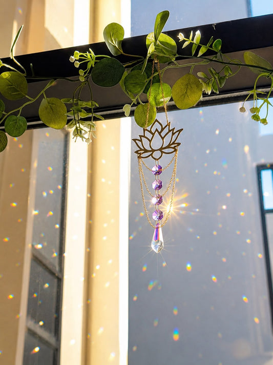 Lotus crystal Suncatcher