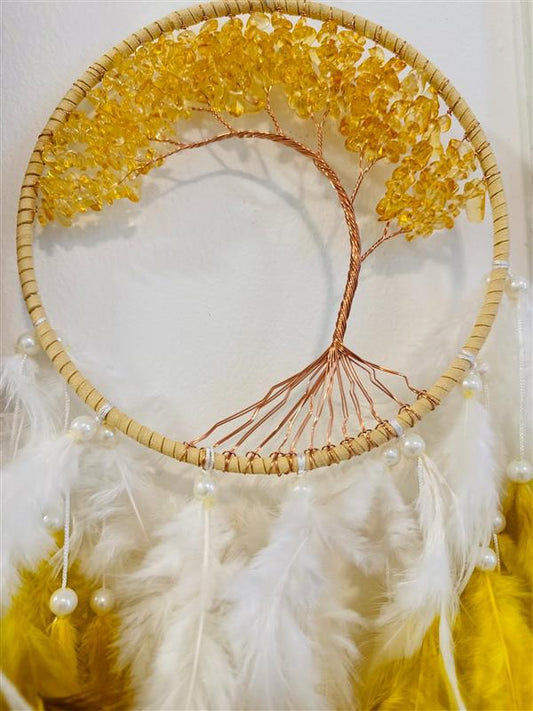 Yellow Tree Of Life Dreamcatcher