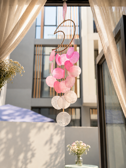 pink capiz shells windchimes