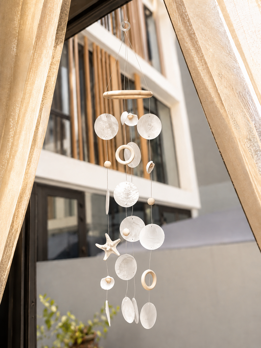 Ocean white capiz shells windchimes