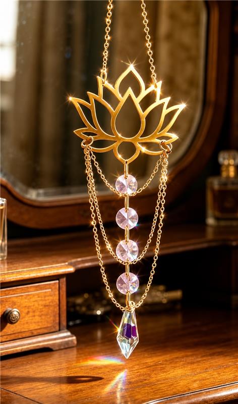 Lotus crystal Suncatcher