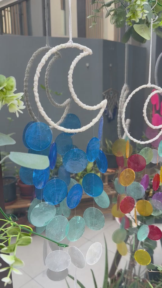 Evil eye capiz shells windchimes